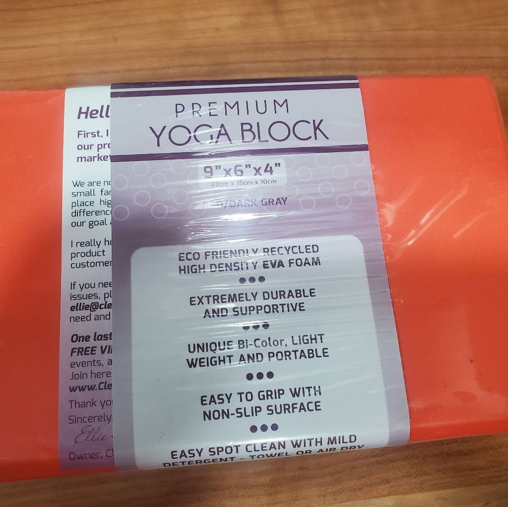 Premium Orange and Gray Yoga Block